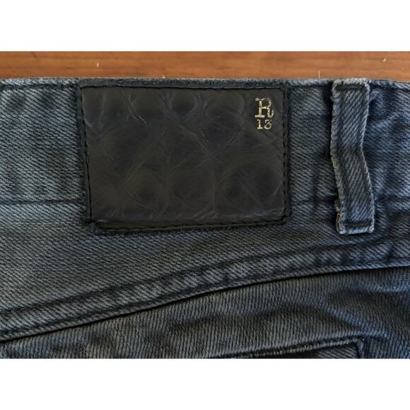 R13 Moto Skinny Jeans Women's Size 28 Black Denim Distressed Vintage Style Italy - Picture 13 of 16